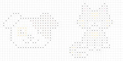 Coloriages pixels - avec des autocollants