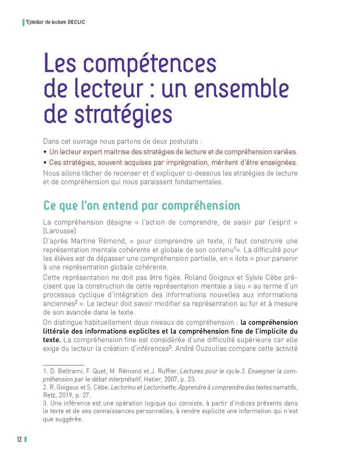 L'atelier de lecture DECLIC