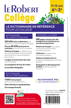 Dictionnaire Le Robert Collège