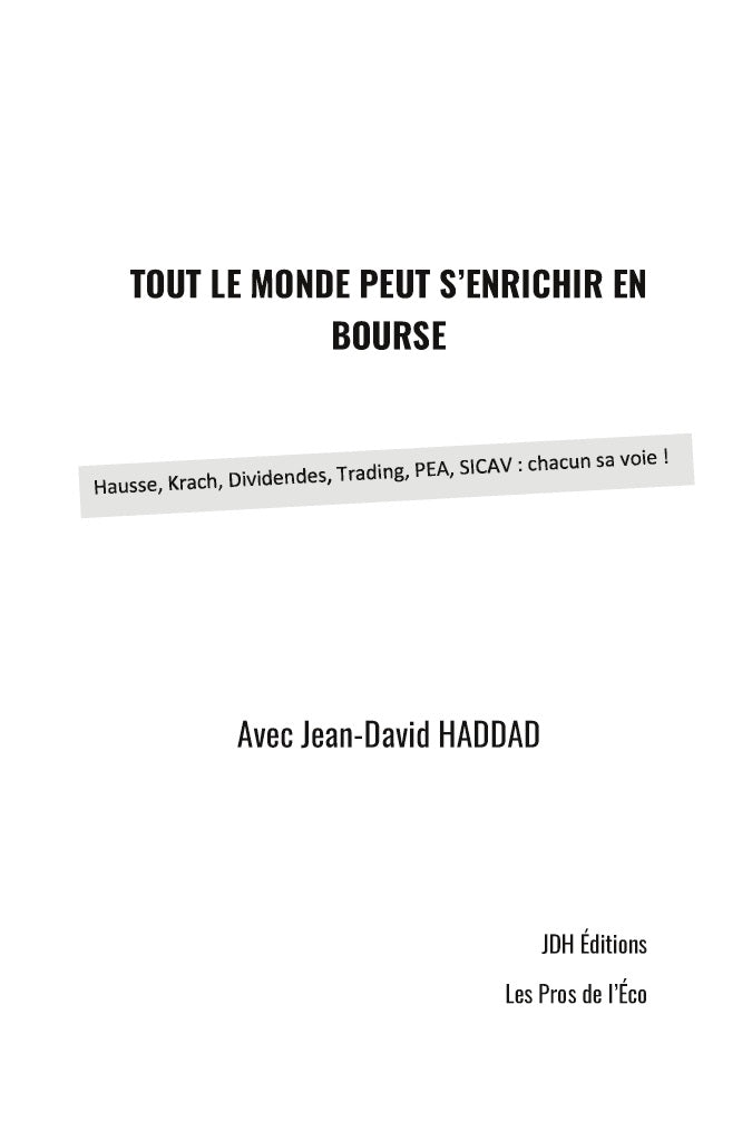 Tout le monde peut s'enrichir en bourse