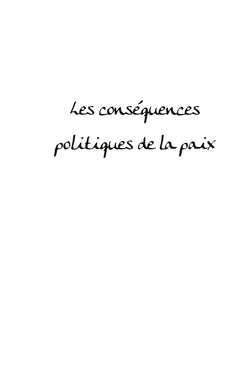 Les conséquences politiques de la paix