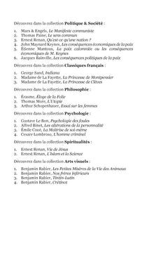 Les conséquences politiques de la paix