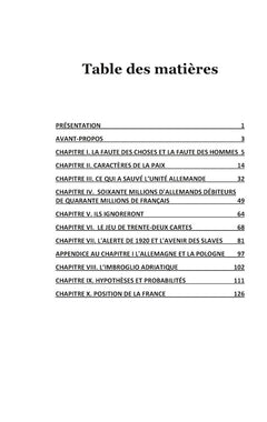 Les conséquences politiques de la paix
