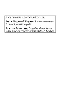 Les conséquences politiques de la paix