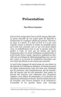 Les conséquences politiques de la paix