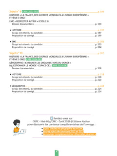 Réussir mon CRPE Histoire Géographie EMC épreuve d'admissibilité écrit M2