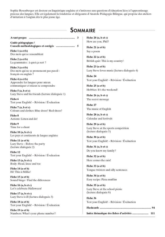 Anglais Cycle 3 Niveau 1