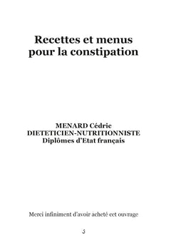 Recettes et menus pour la constipation