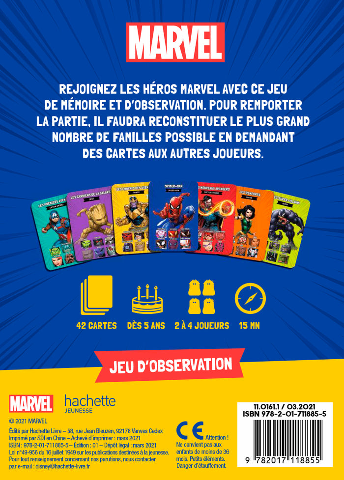 Marvel - Jeu de cartes - 7 familles