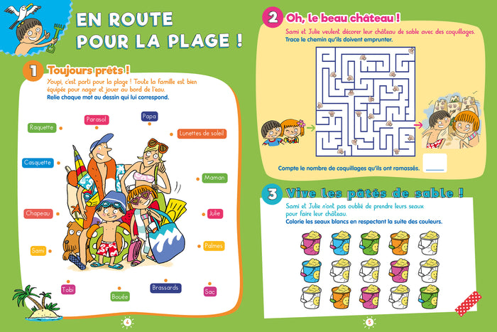 100 jeux de vacances - Sami et Julie - Du CP au CE1 - Cahier de vacances 2024