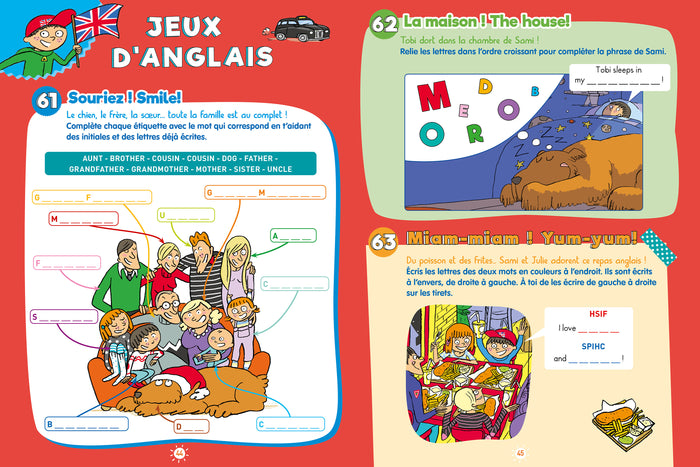 100 jeux de vacances - Sami et Julie - Du CP au CE1 - Cahier de vacances 2024