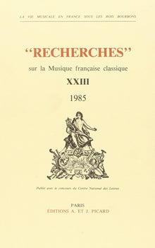 Recherches sur la musique française classique