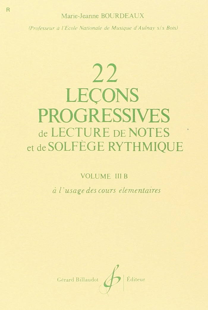 22 lecons progressives de lecture de notes et de solfege