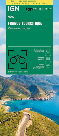 926 Carte de France Touristique Plastifiée