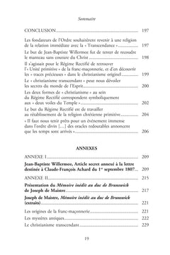 Le christianisme transcendant du Rite Écossais Rectifié - Son origine et ses mystères révélés