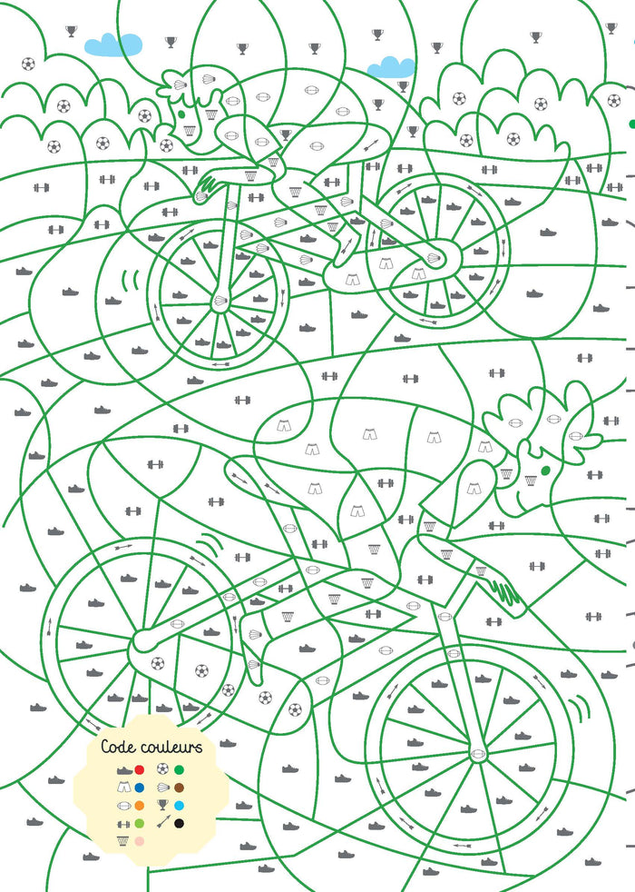 Mon cahier de coloriages magiques Sports