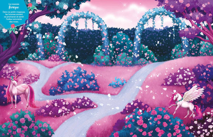 Licorne de rêve - Cahier de stickers - Magie des fleurs