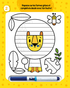 Les jeux de mes 5 ans - bloc avec feutre effaçable