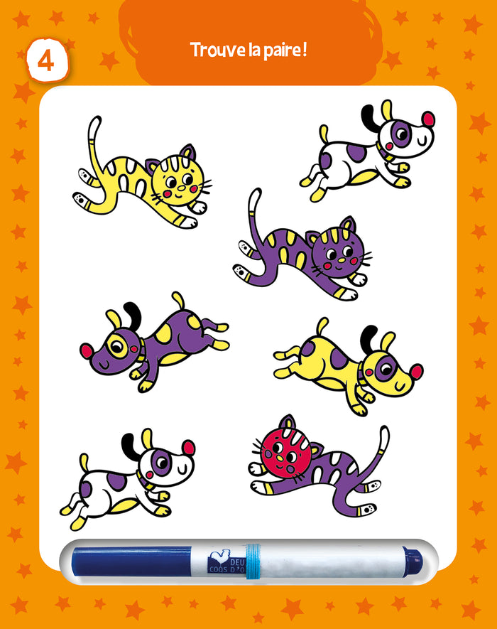 Les jeux de mes 5 ans - bloc avec feutre effaçable