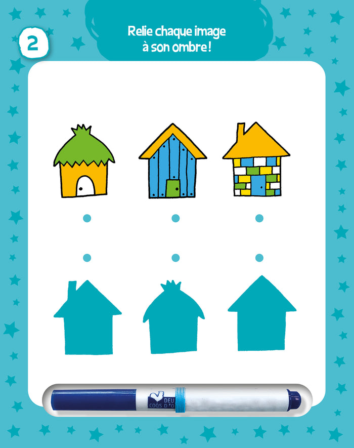 Les jeux de mes 4 ans - bloc avec feutre effaçable