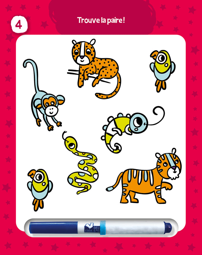 Les jeux de mes 4 ans - bloc avec feutre effaçable