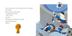 Tilou bleu joue au foot
