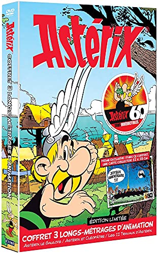 COFFRET ASTERIX 60 ans - 3 DVD : Astérix le gaulois + Astérix et Cléopâtre + Les 12 travaux d'Astérix [Édition Limitée]