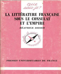 La littérature française sous le Consulat et l'Empire