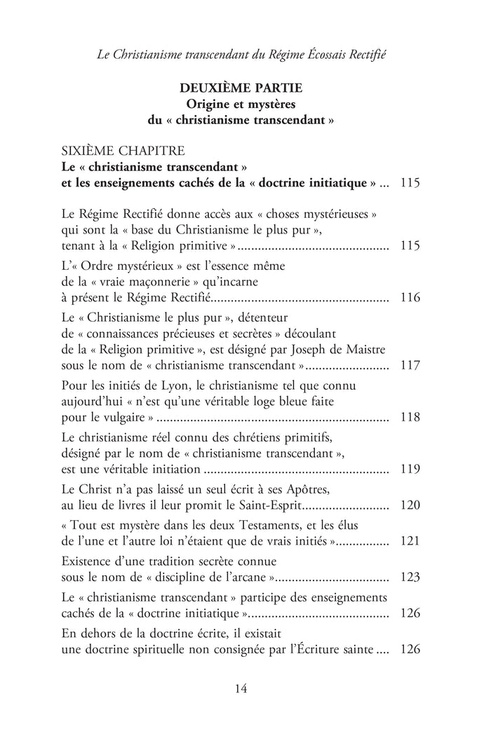 Le christianisme transcendant du Rite Écossais Rectifié