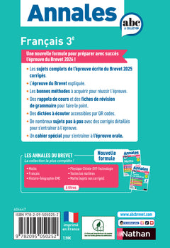 Annales Brevet Français 2026 - Corrigé