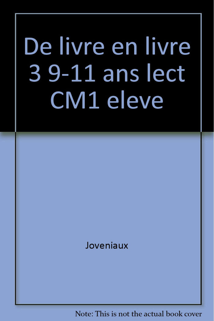 De livre en livre Lect CM1
