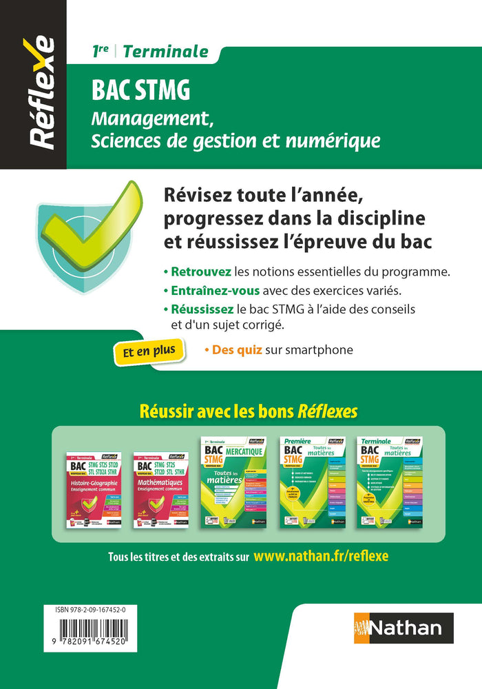 Guide - Management, sciences de gestion et numérique - 1re/Tle STMG - Réflexe - 2024