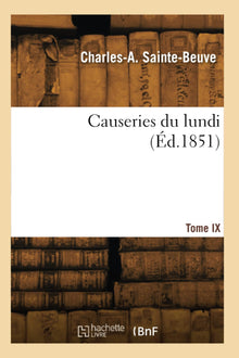 Causeries du lundi. Tome IX