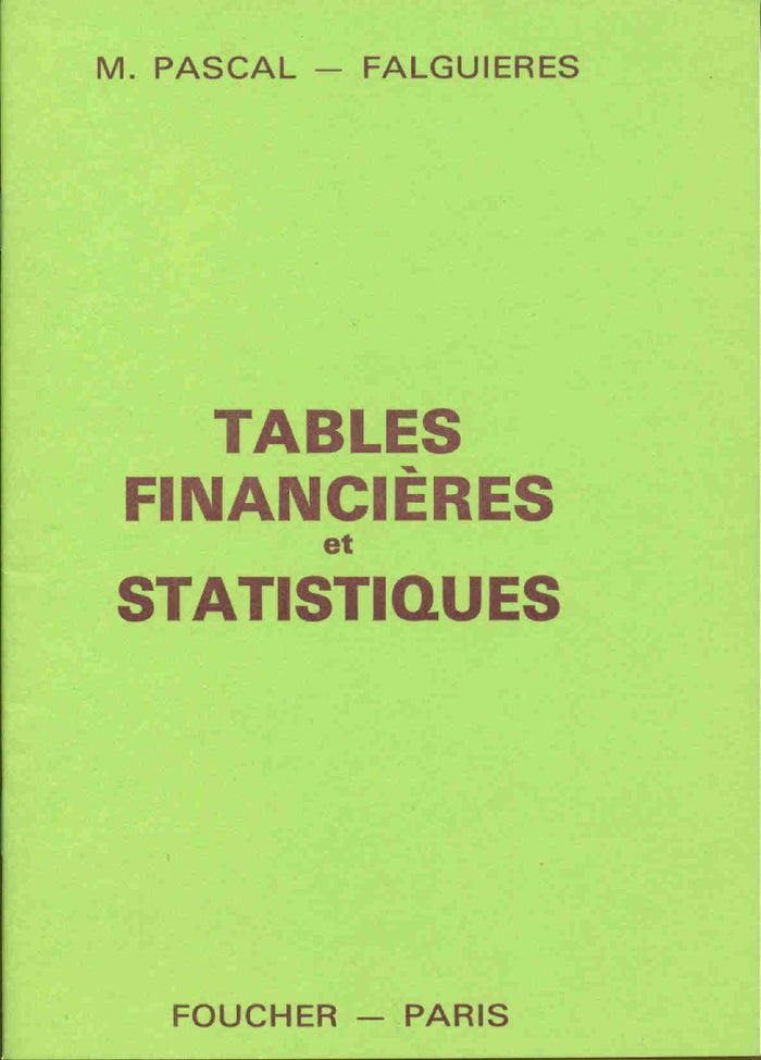 Tables financières et statistiques