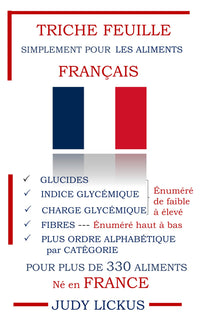 TRICHE FEUILLE SIMPLEMENT POUR LES ALIMENTS FRANÇAIS: GLUCIDES, INDICE GLYCÉMIQUE, CHARGE GLYCÉMIQUE Énuméré de faible à élevé + FIBRES Énuméré haut à bas pour plus de 330 Français aliments