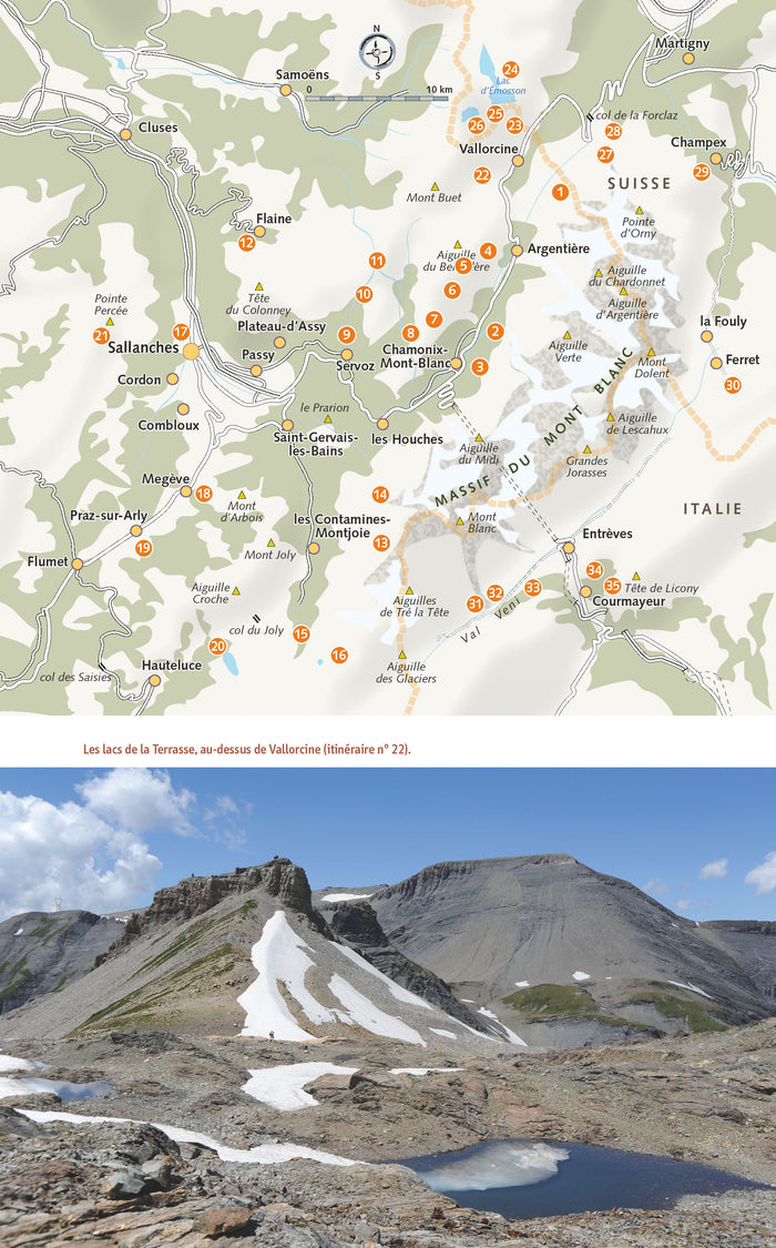 Lacs et cascades autour du Mont-Blanc