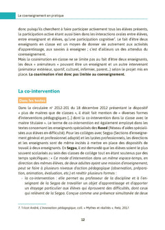 Le coenseignement en pratique