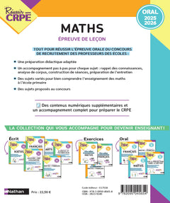 Réussir mon CRPE épreuve orale admission Maths