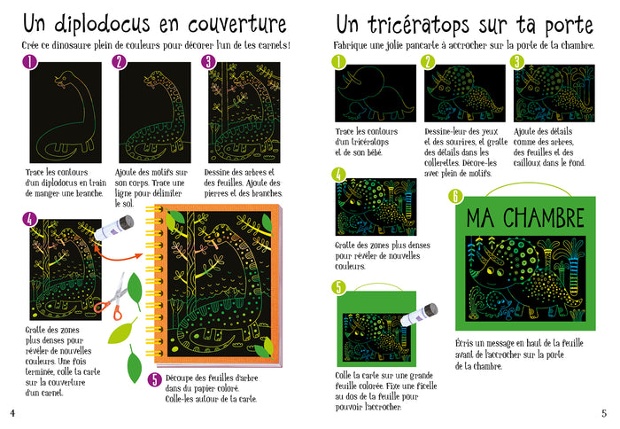 Cartes à gratter - dinosaures