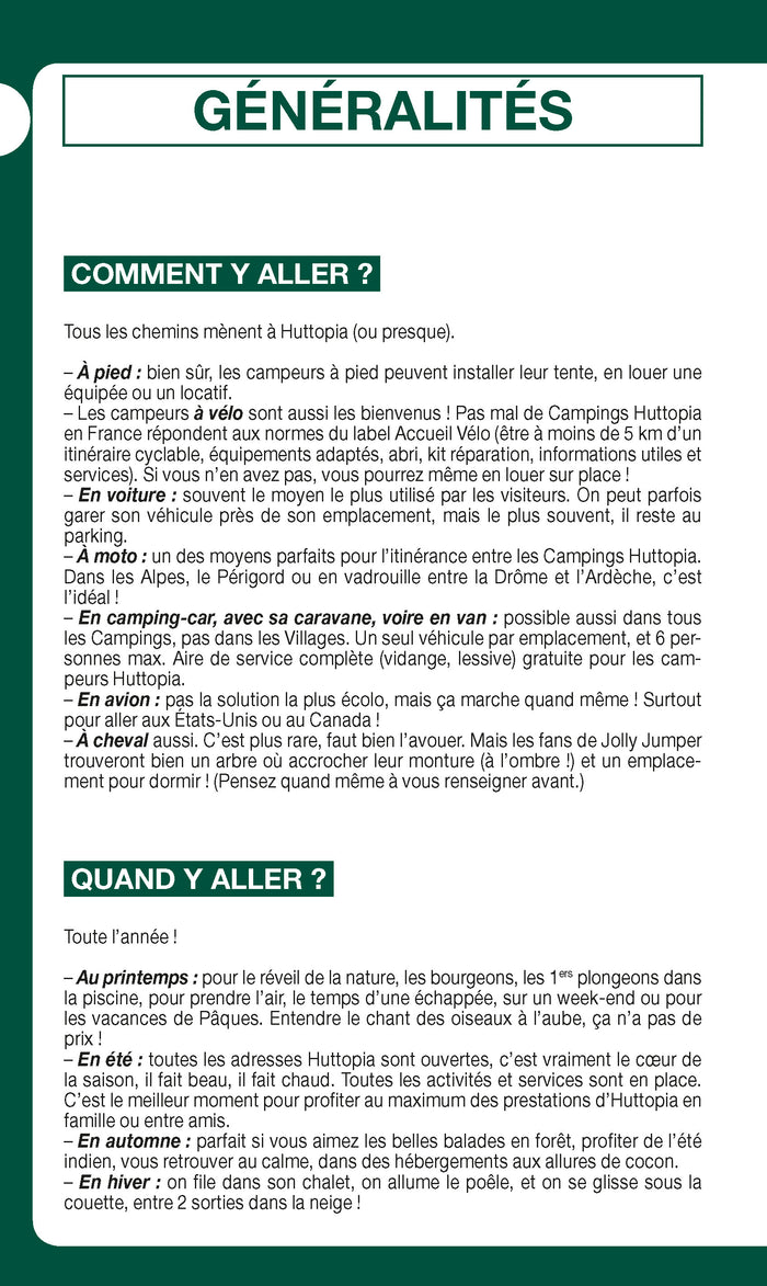 Guide du Routard Campings Huttopia