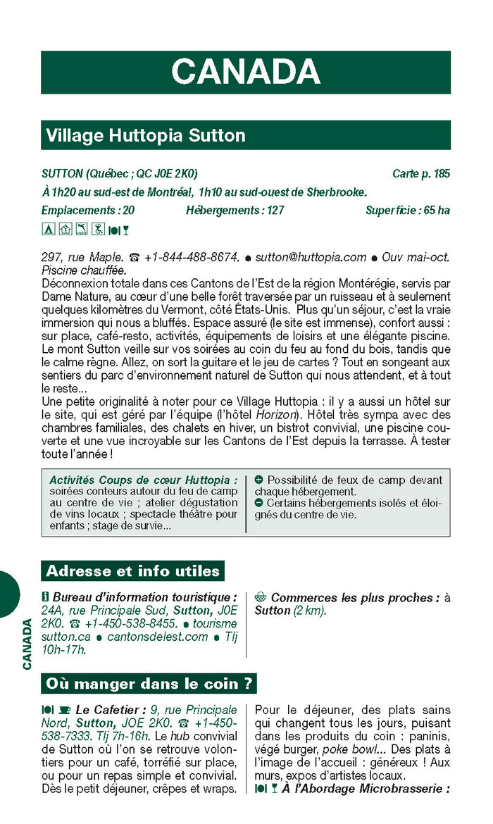 Guide du Routard Campings Huttopia