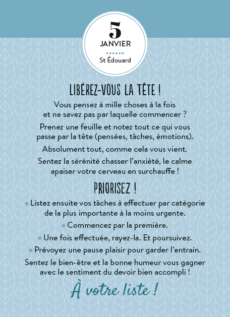 Calendrier Esprit zen en 365 jours - L'Année à Bloc