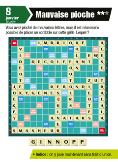 Calendrier Scrabble en 365 jours - L'Année à Bloc
