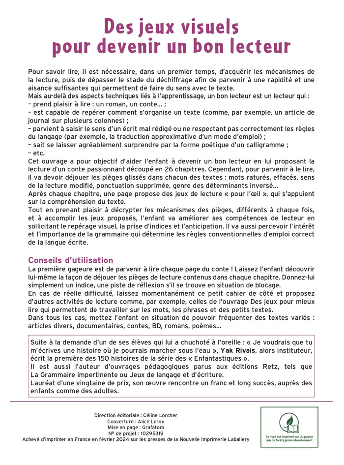 Des jeux visuels pour se perfectionner en lecture - 8-10 ans