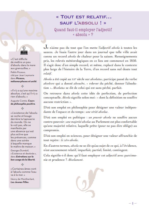 Petites chroniques du français