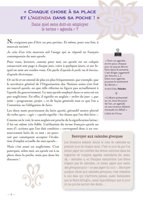 Petites chroniques du français