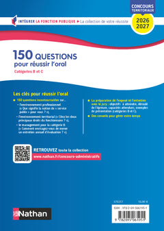 150 questions pour réussir l'oral (Concours de catégories B et C) Concours 2026-2027