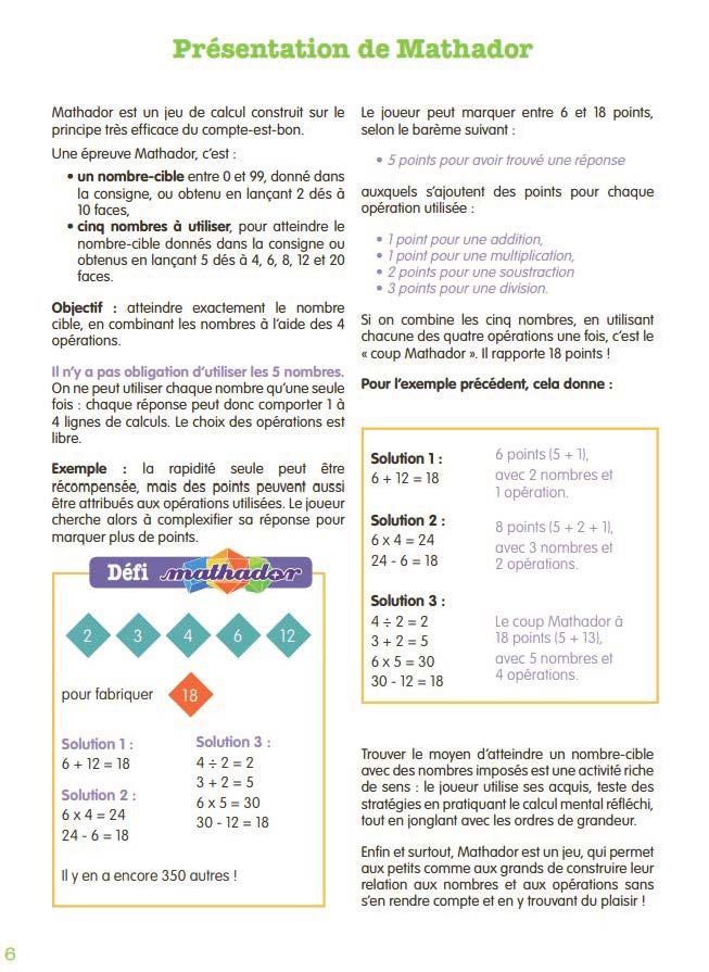 Numéro 1 en maths avec Mathador CM1