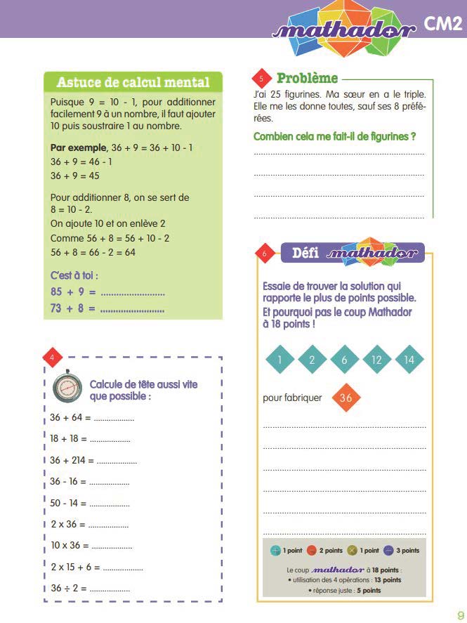 Numéro 1 en maths avec Mathador CM2