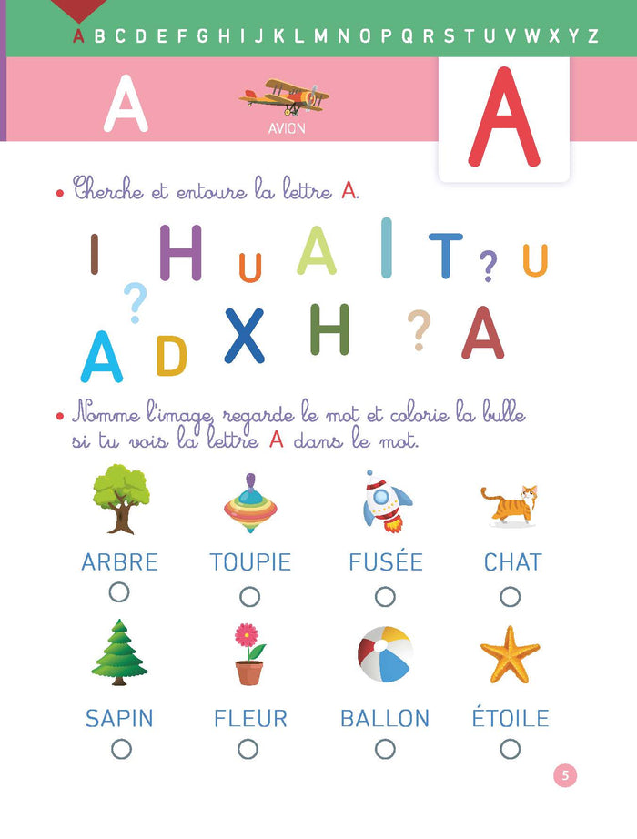 Mon petit cahier pour apprendre l'alphabet
